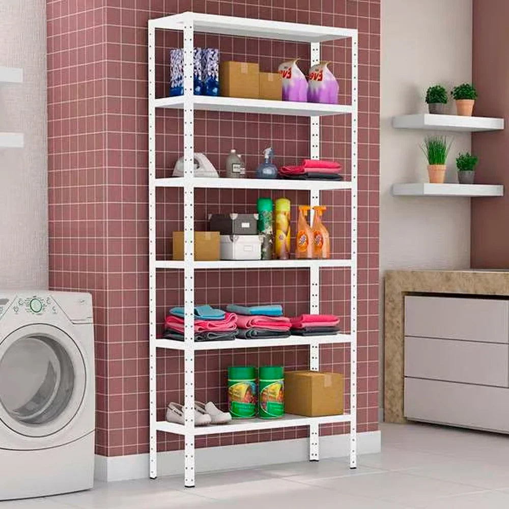 Estante de aço Leve Com 6 Prateleiras EDS-300 198cm x 90cm x 30cm Cores - W3 Smart