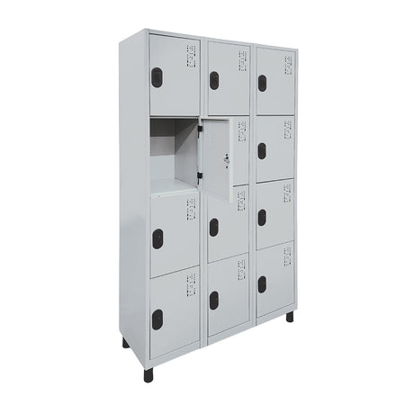 Roupeiro de Aço com 12 vãos pequenos 184,5CM X 96,6CM X 35CM - W3 POP