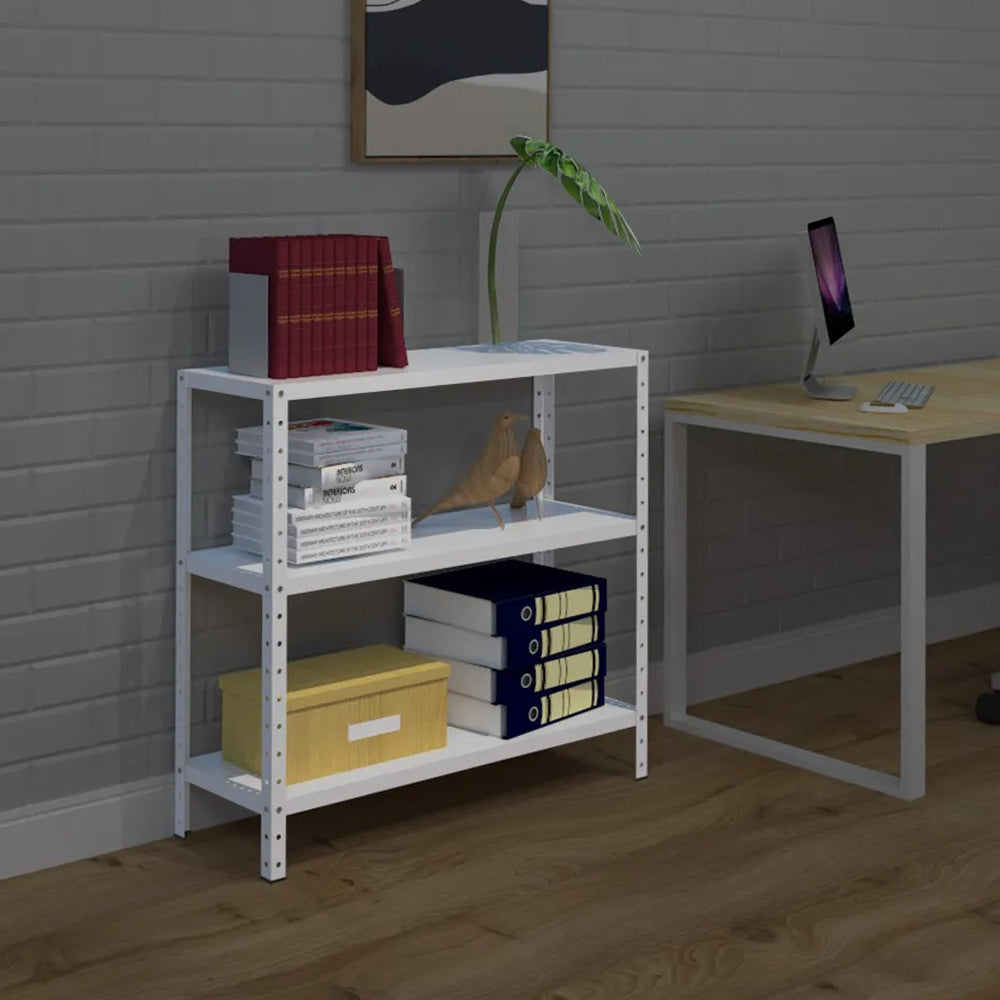 Estante de aço baixa leve com 3 prateleiras 90cm x 92cm x 30cm - Amapá