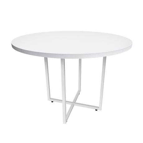 Mesa de Escritório Redonda 4 Lugares Spezia com pé de metálico e tampo de 30mm - SM - 74AX100L