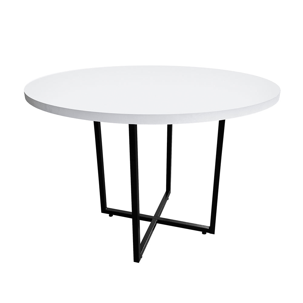 Mesa de Escritório Redonda 4 Lugares Spezia com pé de metálico e tampo de 30mm - SM - 74AX100L