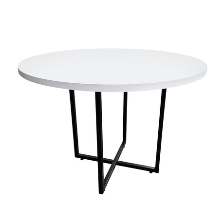 Mesa de Escritório Redonda 4 Lugares Spezia com pé de metálico e tampo de 30mm - SM - 74AX100L