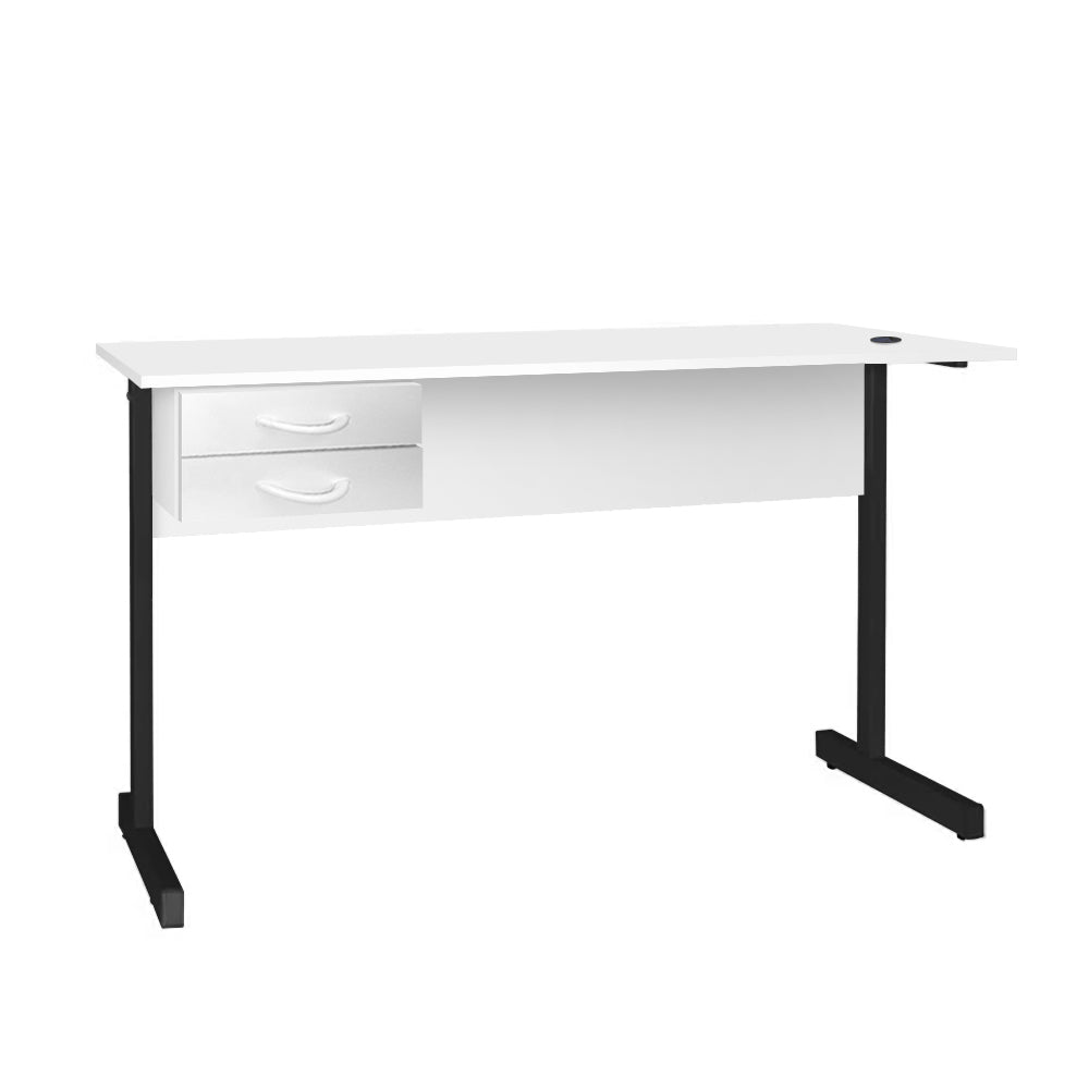 Mesa de Escritório 115cm Pé Metálico Com 2 Gavetas - SM Super Light 15MM - 74AX115LX60P