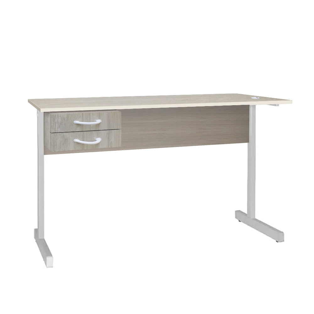 Mesa de Escritório 155cm Pé Metálico Com 2 Gavetas - SM Super Light 15MM - 74AX155LX60P