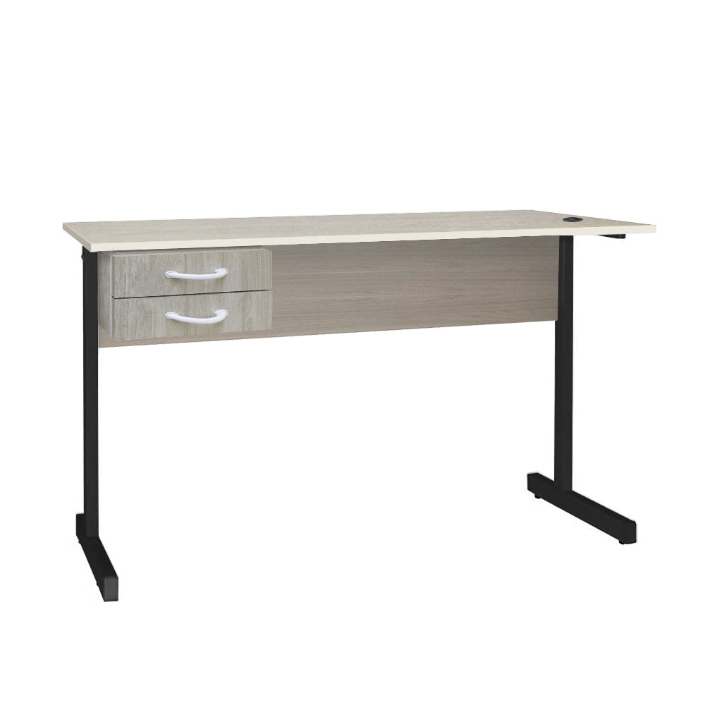 Mesa de Escritório 155cm Pé Metálico Com 2 Gavetas - SM Super Light 15MM - 74AX155LX60P
