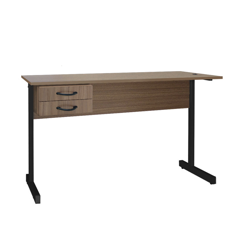 Mesa de Escritório 155cm Pé Metálico Com 2 Gavetas - SM Super Light 15MM - 74AX155LX60P