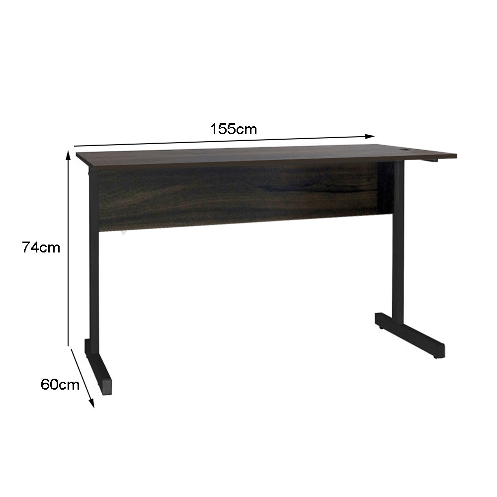 Mesa de Escritório 155cm Pé Metálico sem Gaveta com 1 passa fio - SM Super Light 15MM - 74AX155LX60P