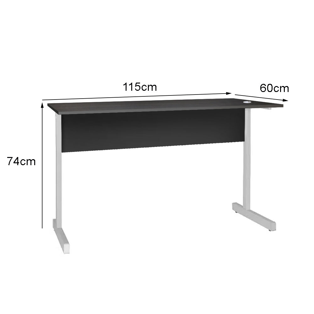 Mesa de Escritório 115cm Pé Metálico sem Gaveta com 1 passa fio - SM Super Light 15MM - 74AX115LX60P