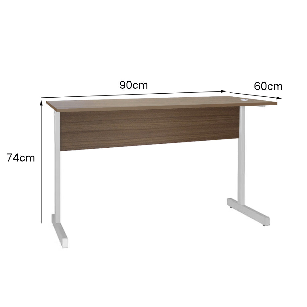 Mesa de Escritório 90cm Pé Metálico sem Gaveta com 1 passa fio - SM Super Light 15MM - 74AX90LX60P