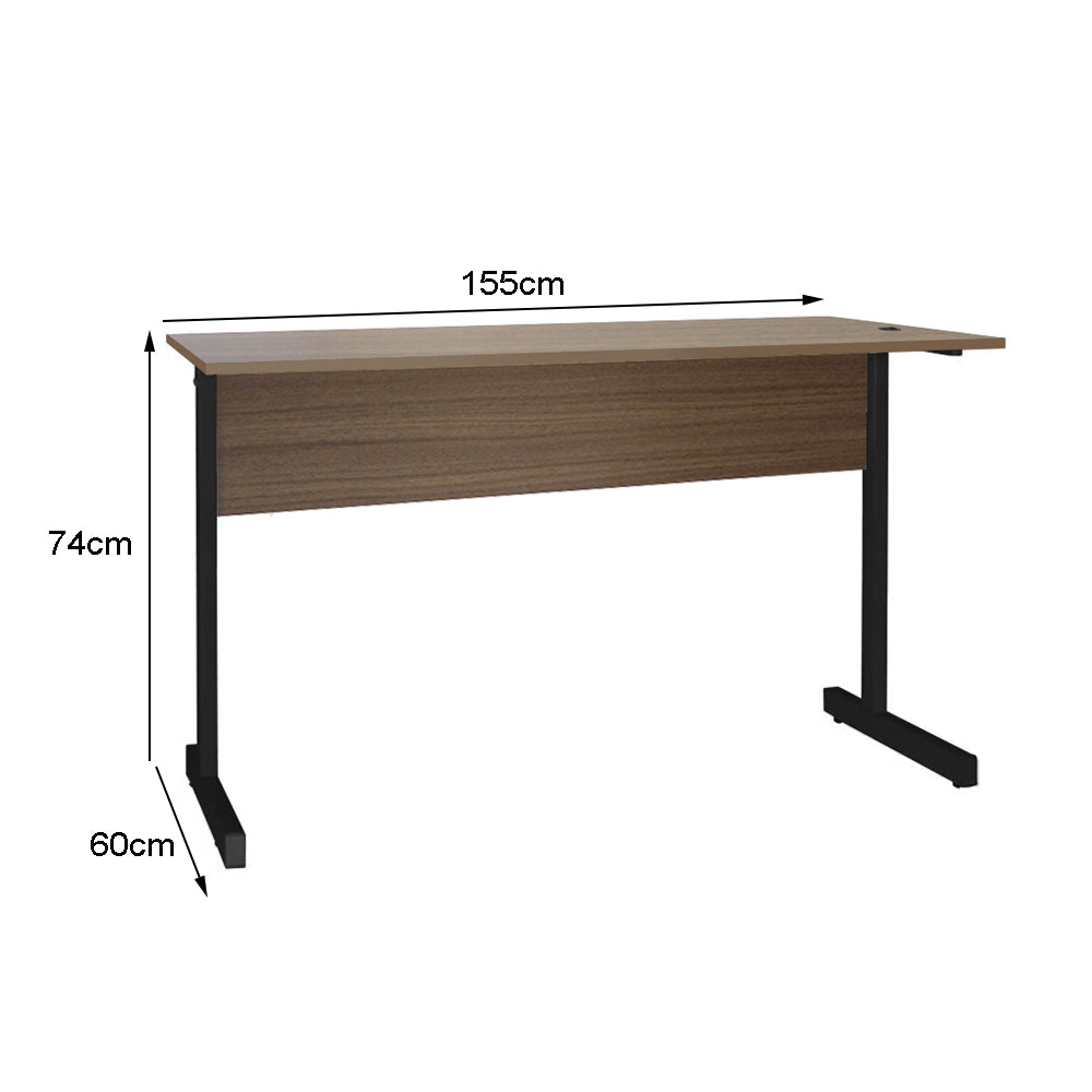 Mesa de Escritório 155cm Pé Metálico sem Gaveta com 1 passa fio - SM Super Light 15MM - 74AX155LX60P