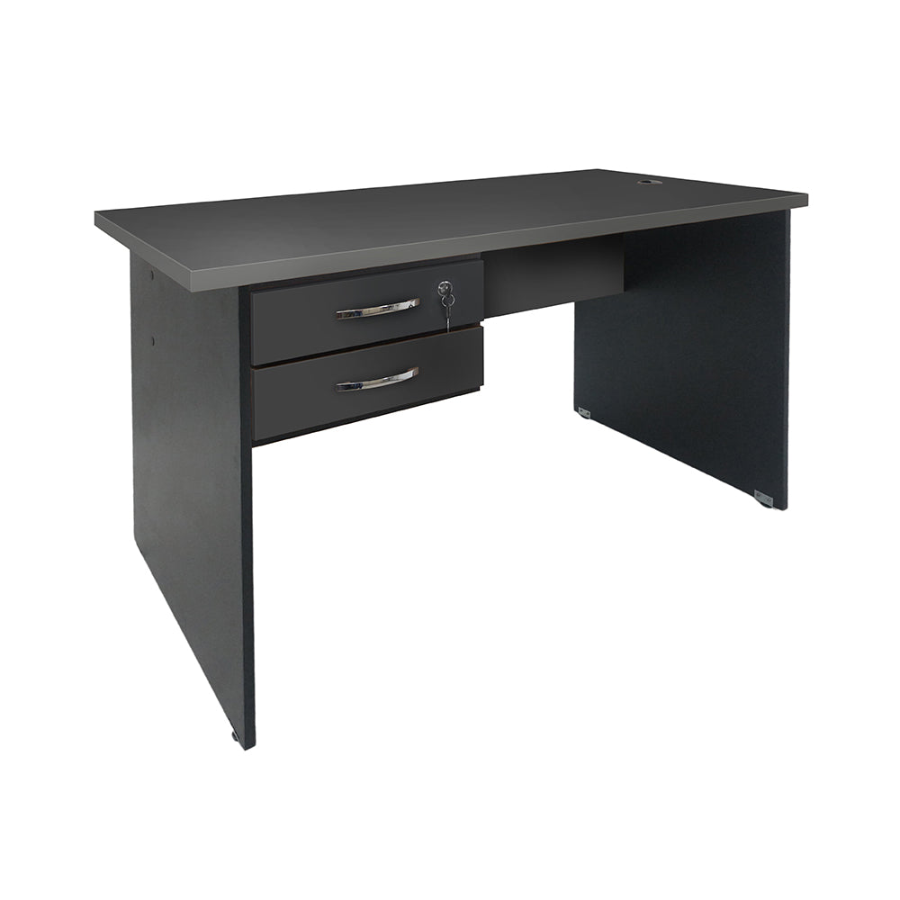 Mesa de Escritório 160cm Pé Painel Com 2 Gavetas - SM alfa BP - 73Ax160Lx70P