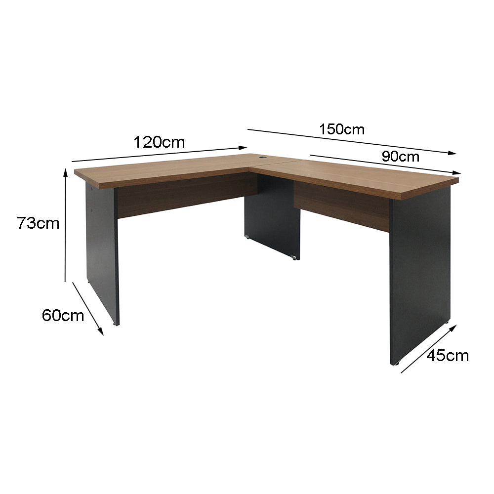 Mesa de Escritório em "L" Pé Painel - SM alfa BP - 73Ax120Lx150P