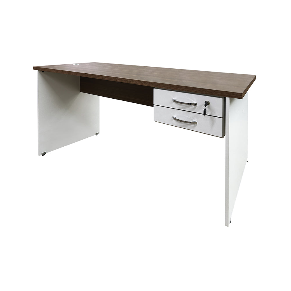 Mesa de Escritório 120cm Pé Painel Com 2 Gavetas - SM alfa BP - 73Ax120Lx60P