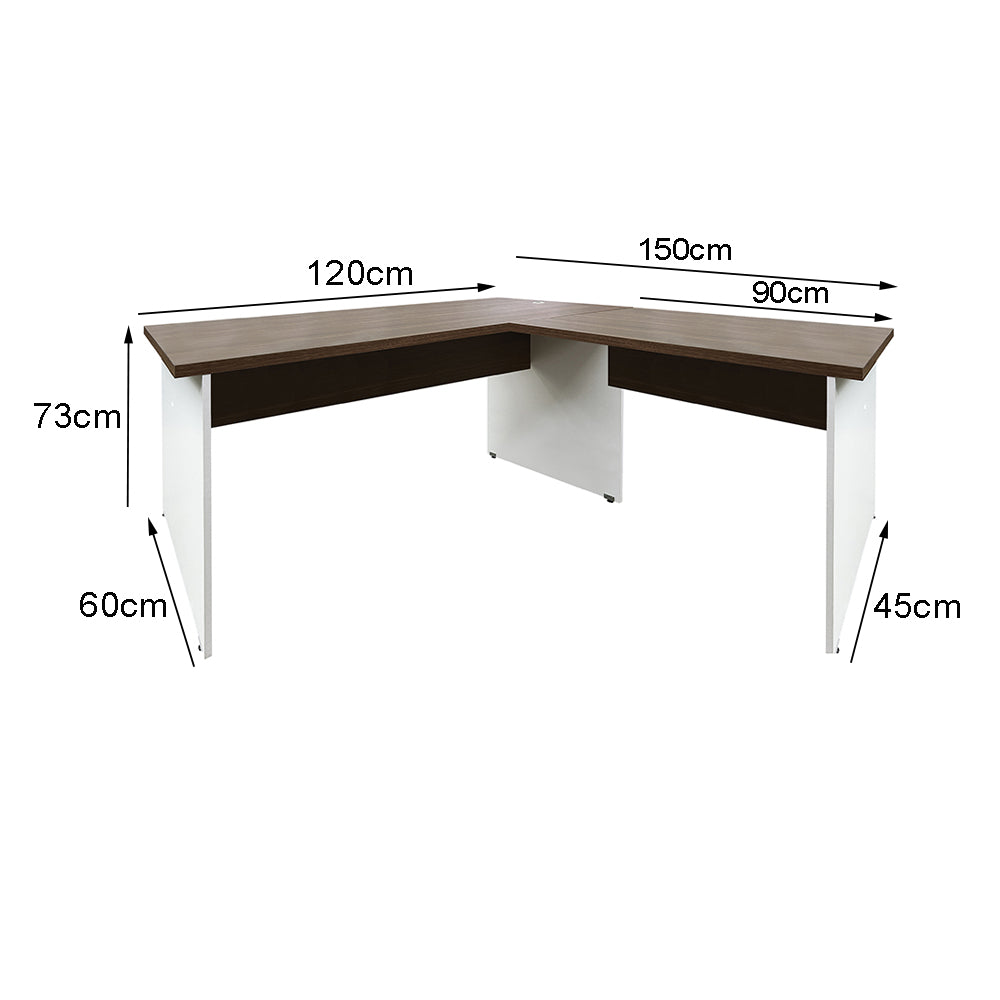Mesa de Escritório em "L" Pé Painel - SM alfa BP - 73Ax120Lx150P