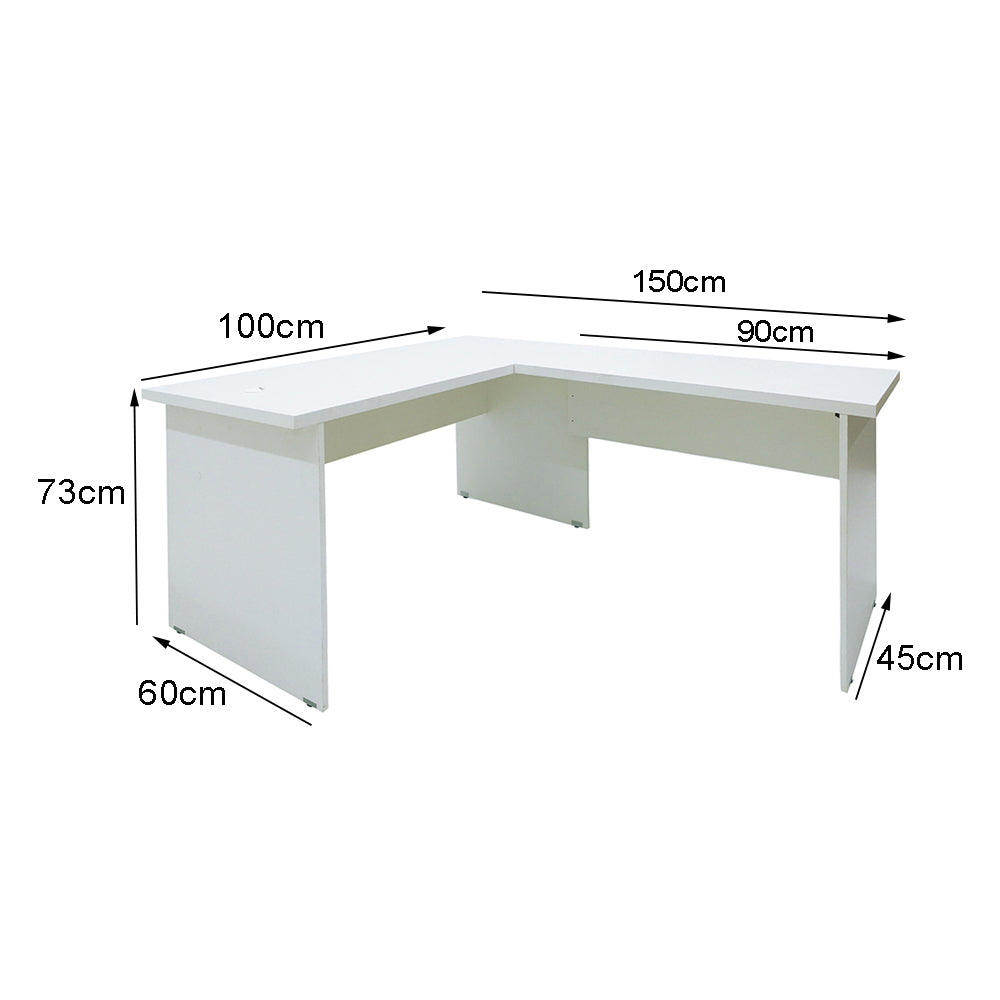 Mesa de Escritório em "L" Pé Painel - SM alfa BP - 73Ax100Lx150P