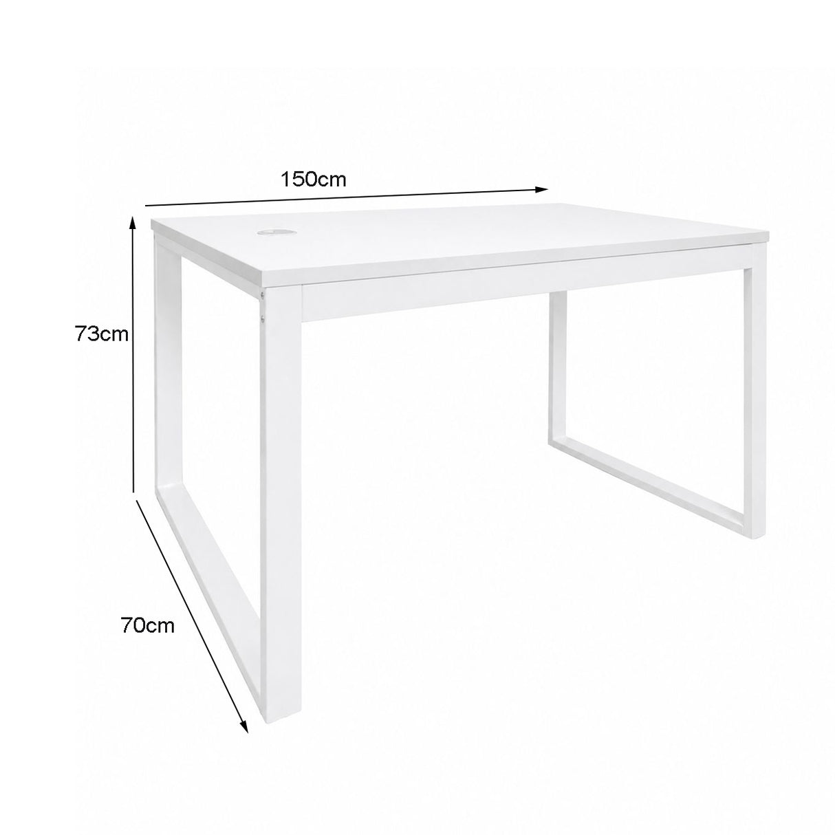MESA DE ESCRITÓRIO 150cm COM PÉ QUADRO - SM ALFA BP - 73AX150LX70P