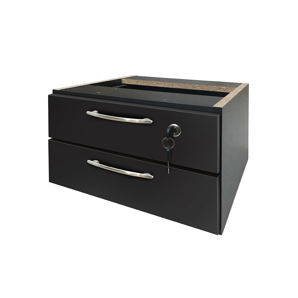 Mesa de Escritório 150cm Pé Metálico Com Gaveteiro de 2 Gavetas - SM Prime - 76Ax150Lx70P