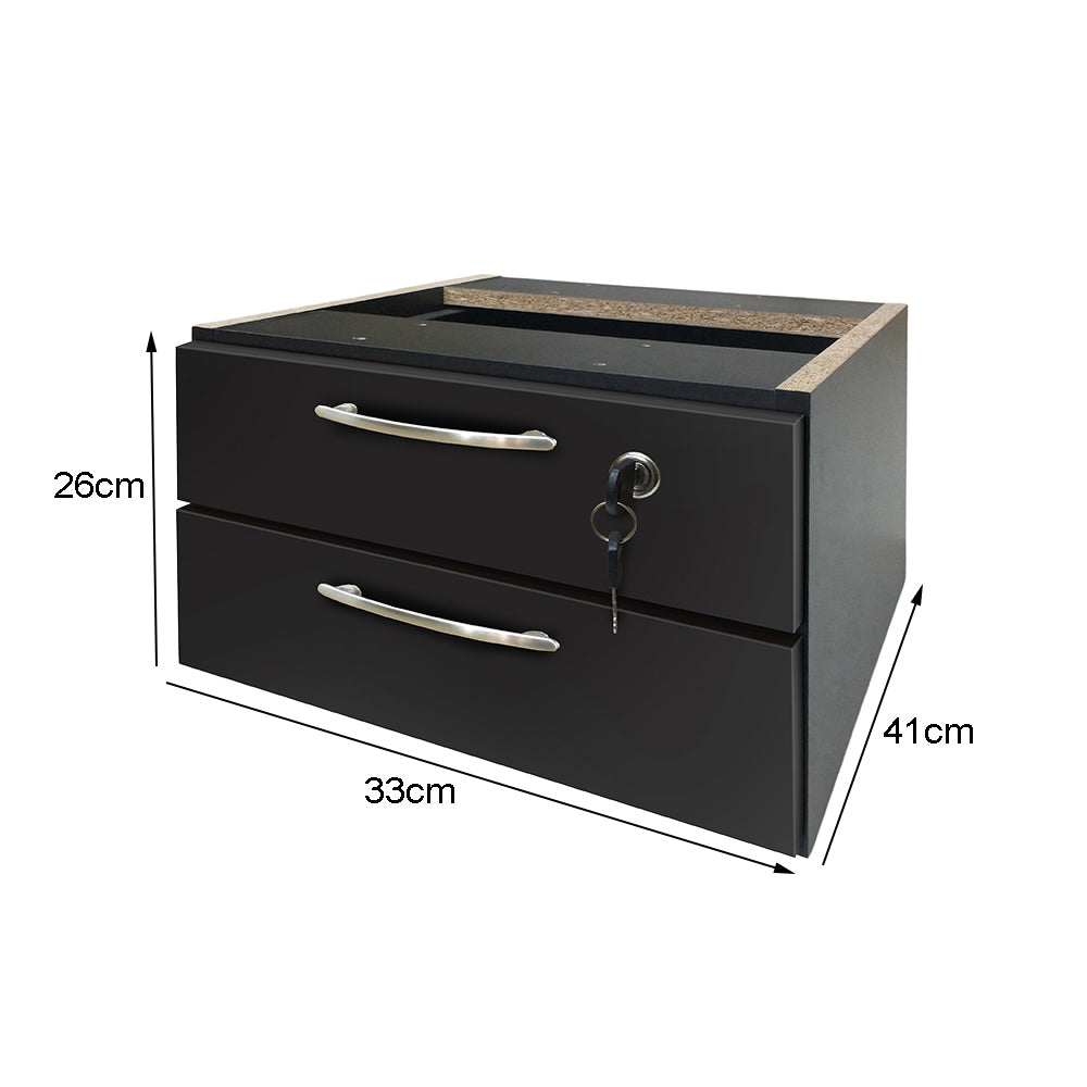 Mesa de Escritório 150cm Pé Metálico Com Gaveteiro de 2 Gavetas - SM Prime - 76Ax150Lx70P