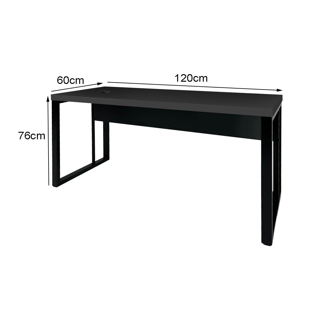 Mesa de Escritório 120cm Pé Metálico Com Gaveteiro de 2 Gavetas - SM Prime - 76Ax120Lx60P