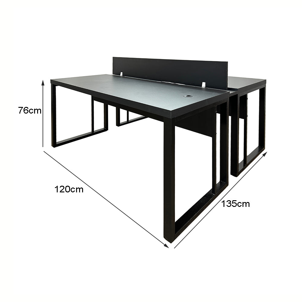 Mesa Plataforma Dupla de 120Lx135P com régua de conectividade e painel divisor em MDP - SM Prime - 76Ax120Lx135P
