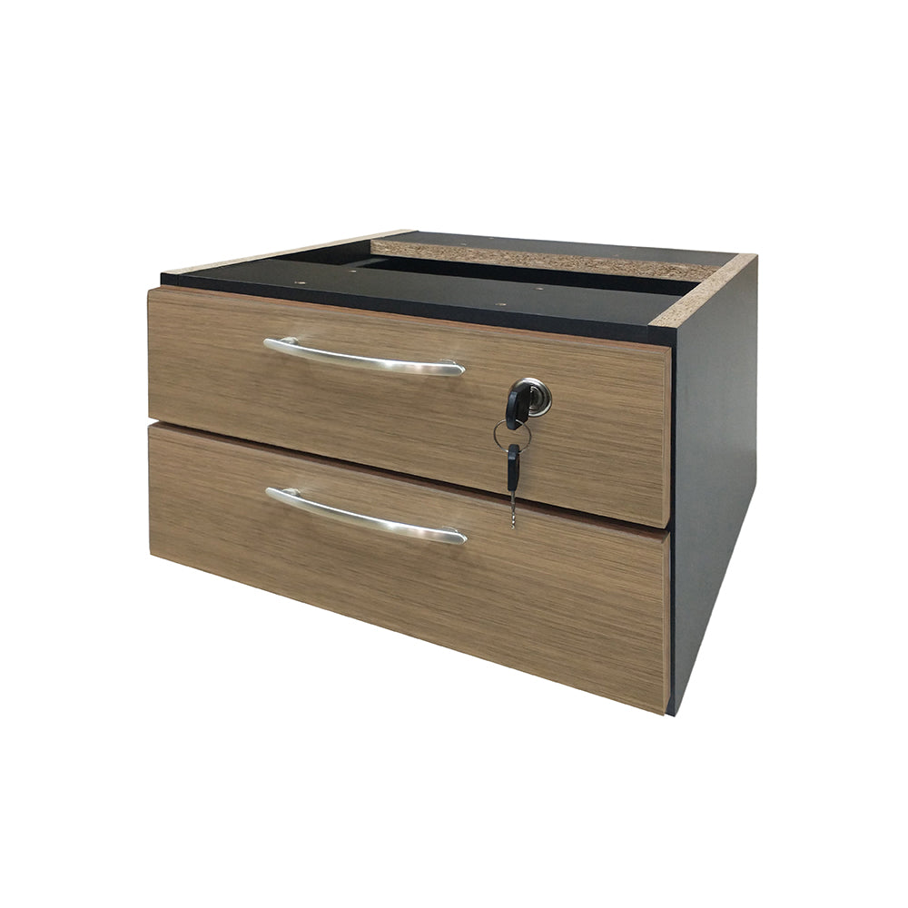 Mesa de Escritório 150cm Pé Metálico Com Gaveteiro de 2 Gavetas - SM Prime - 76Ax150Lx70P