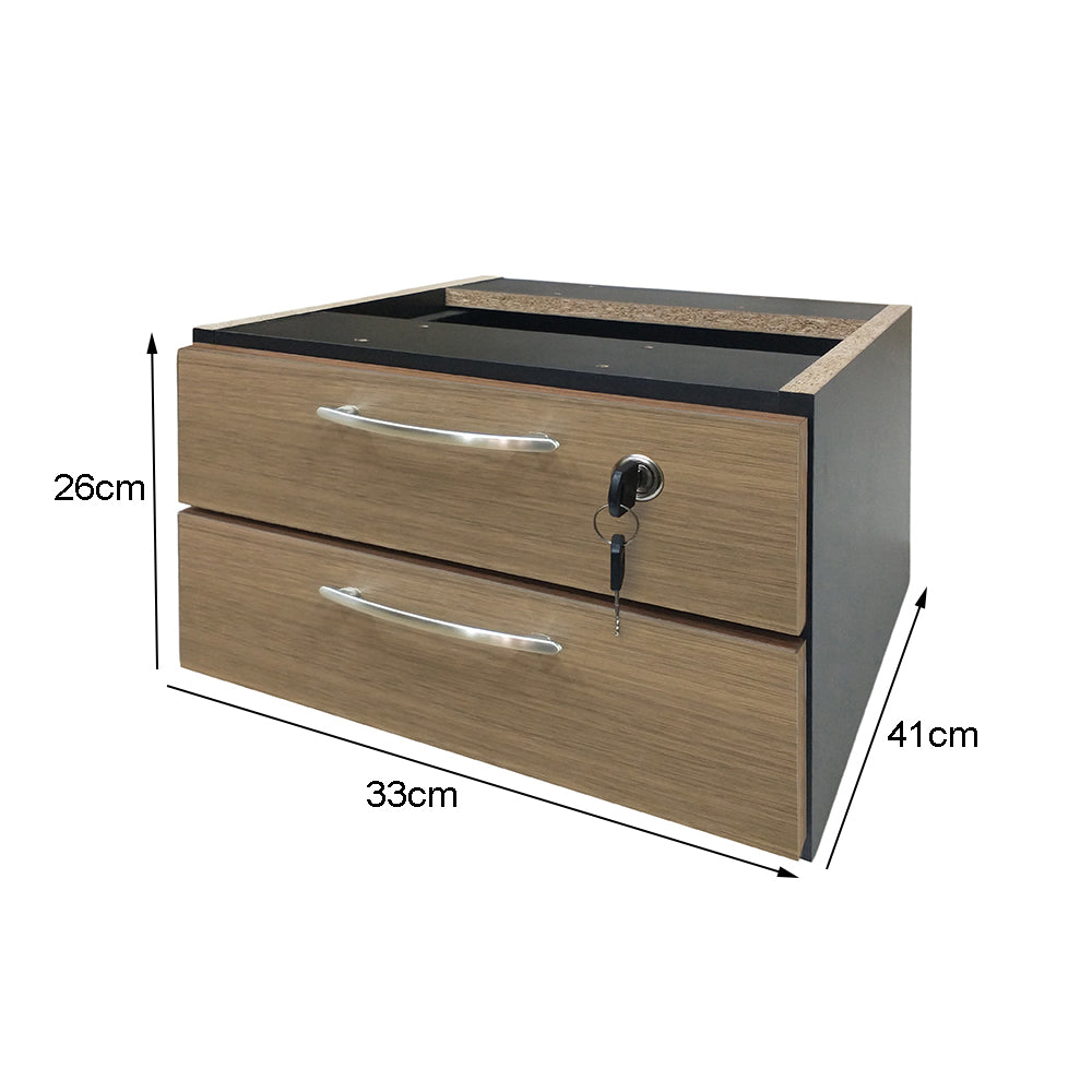 Mesa de Escritório 150cm Pé Metálico Com Gaveteiro de 2 Gavetas - SM Prime - 76Ax150Lx70P