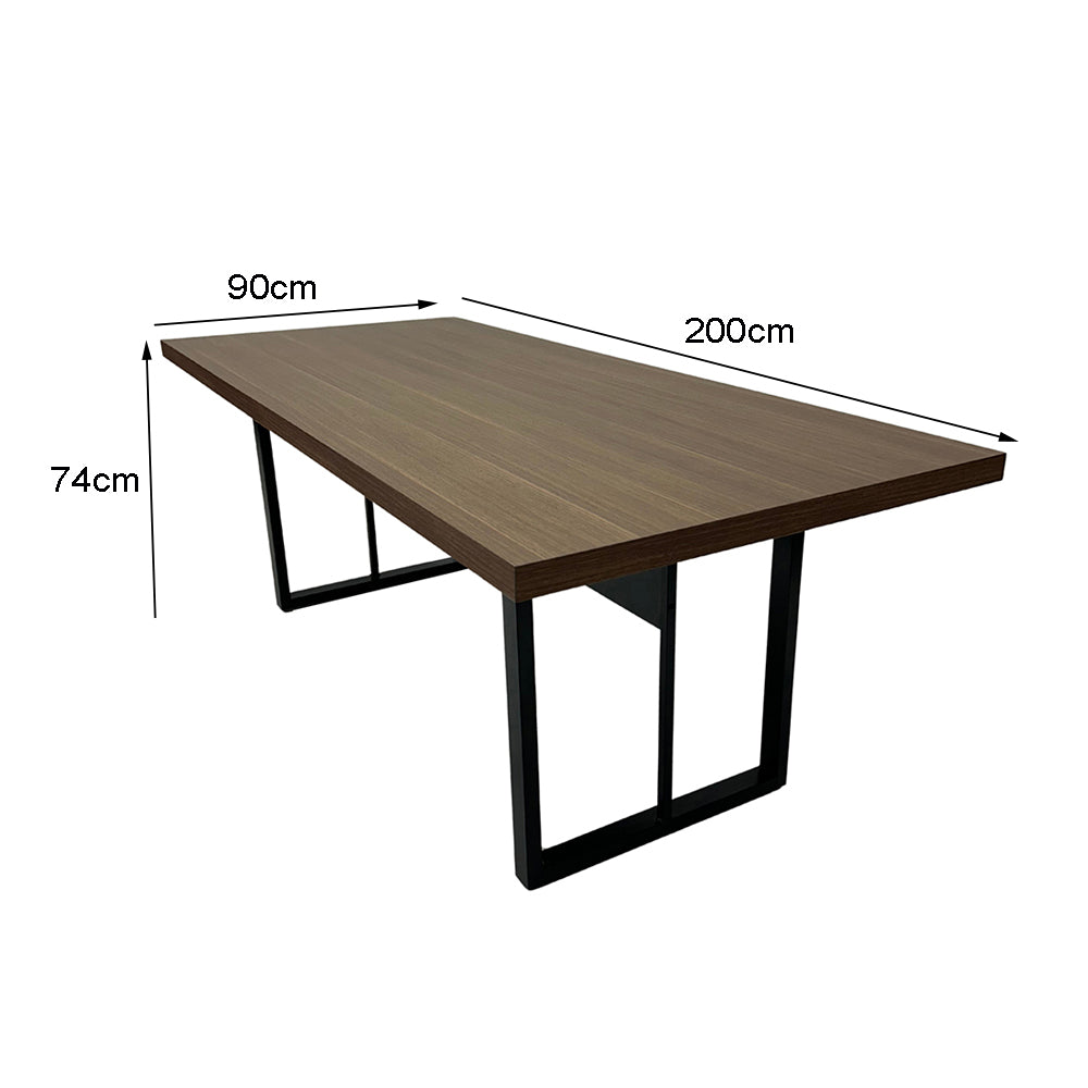 Mesa de Reunião Retangular 6 Lugares Com Pé Metálico - SM Prime - 74Ax200Lx90P