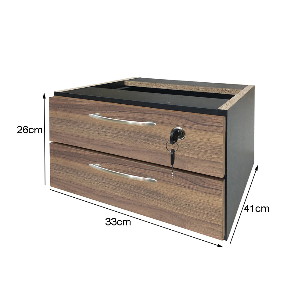 Mesa de Escritório 150cm Pé Metálico Com Gaveteiro de 2 Gavetas - SM Prime - 76Ax150Lx70P