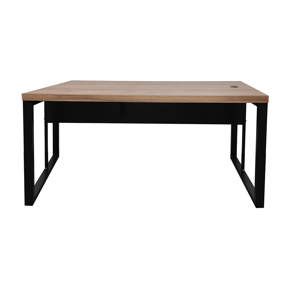 Mesa de Escritório 140cm Pé Metálico Com Gaveteiro de 2 Gavetas - SM Prime - 76Ax140Lx70P