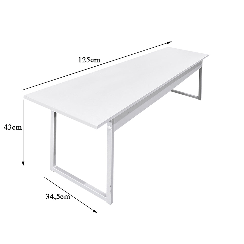 Mesa para Refeitório 4 Lugares c/2 Bancos 2 Lug. em MDF com Estrutura Metálica 135L x 72P