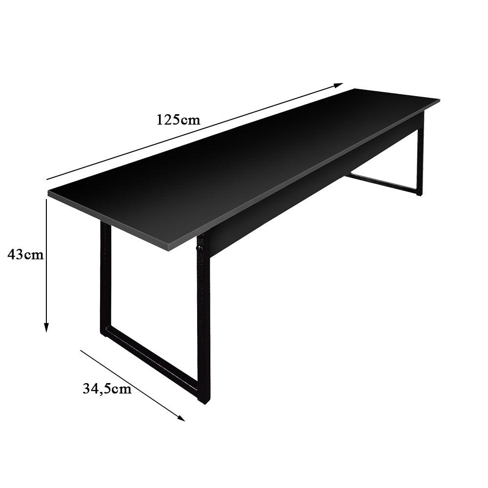 Mesa para Refeitório 4 Lugares c/2 Bancos 2 Lug. em MDF com Estrutura Metálica 135L x 72P