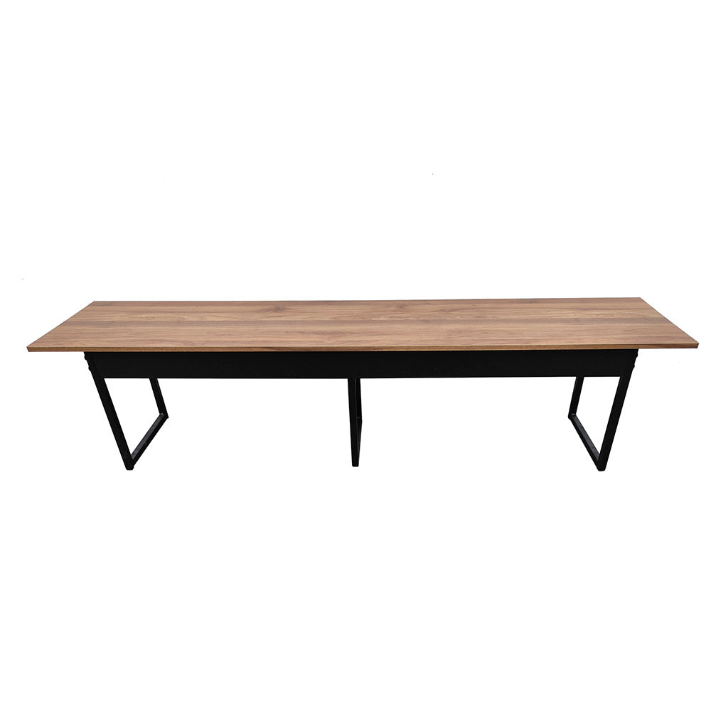 Mesa para Refeitório 6 Lugares c/2 Bancos 3 Lug. em MDF com Estrutura Metálica 180L x 72P