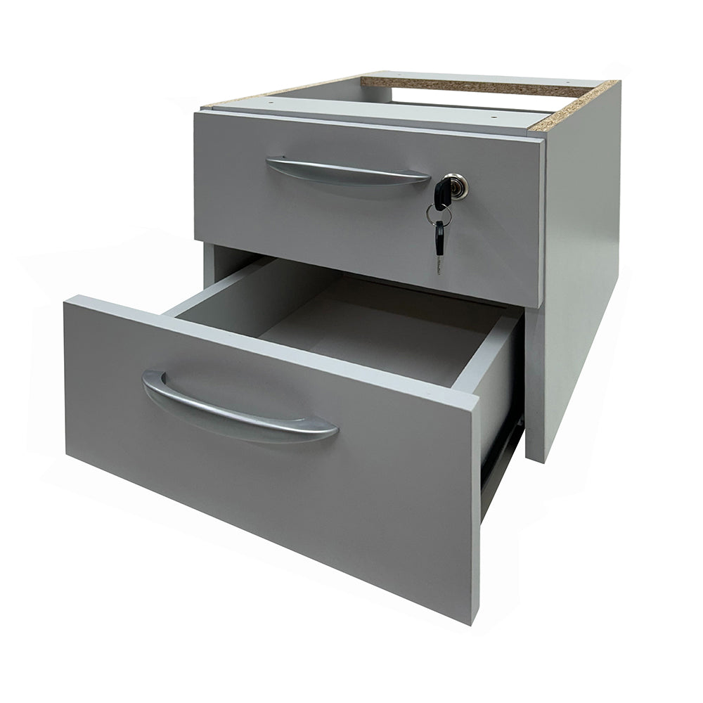 Mesa de Escritório 120cm pé painel com gaveteiro de 2 gavetas - Euro ATC30 - 74AX120LX60P