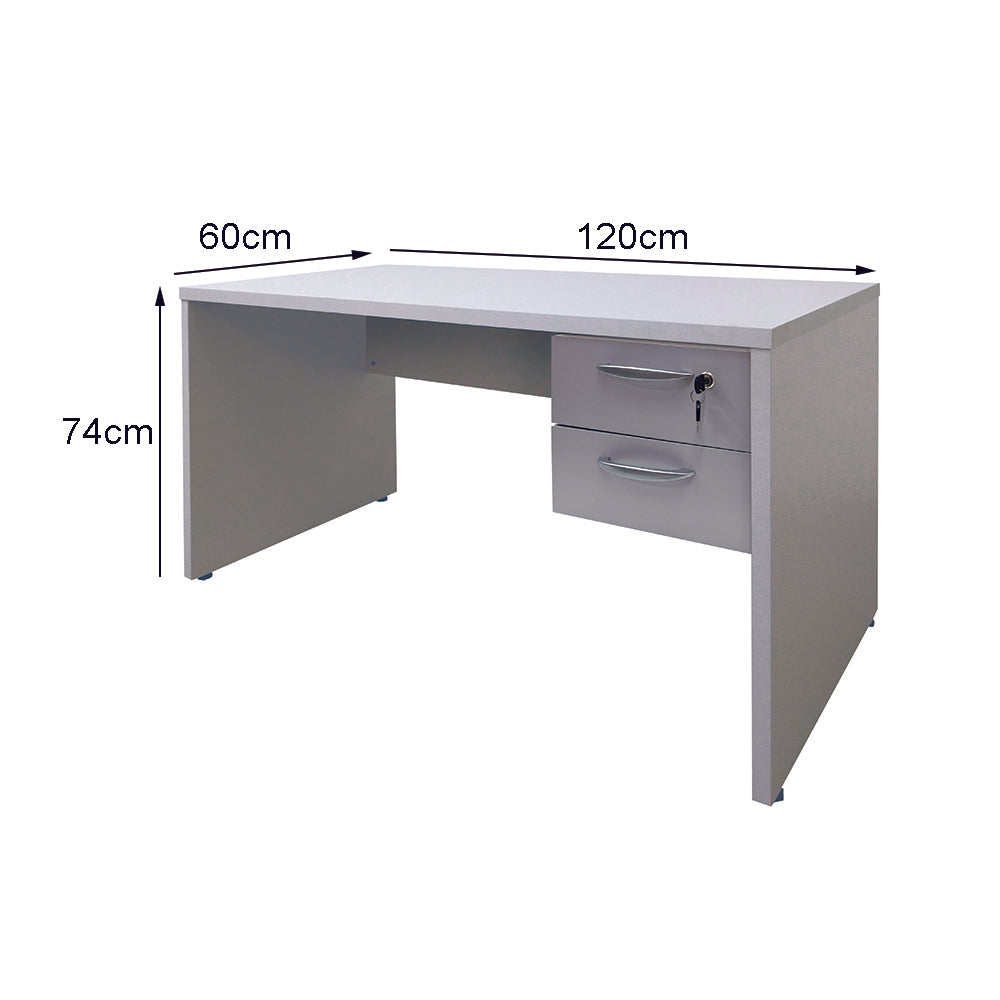 Mesa de Escritório 120cm pé painel com gaveteiro de 2 gavetas - Euro ATC30 - 74AX120LX60P