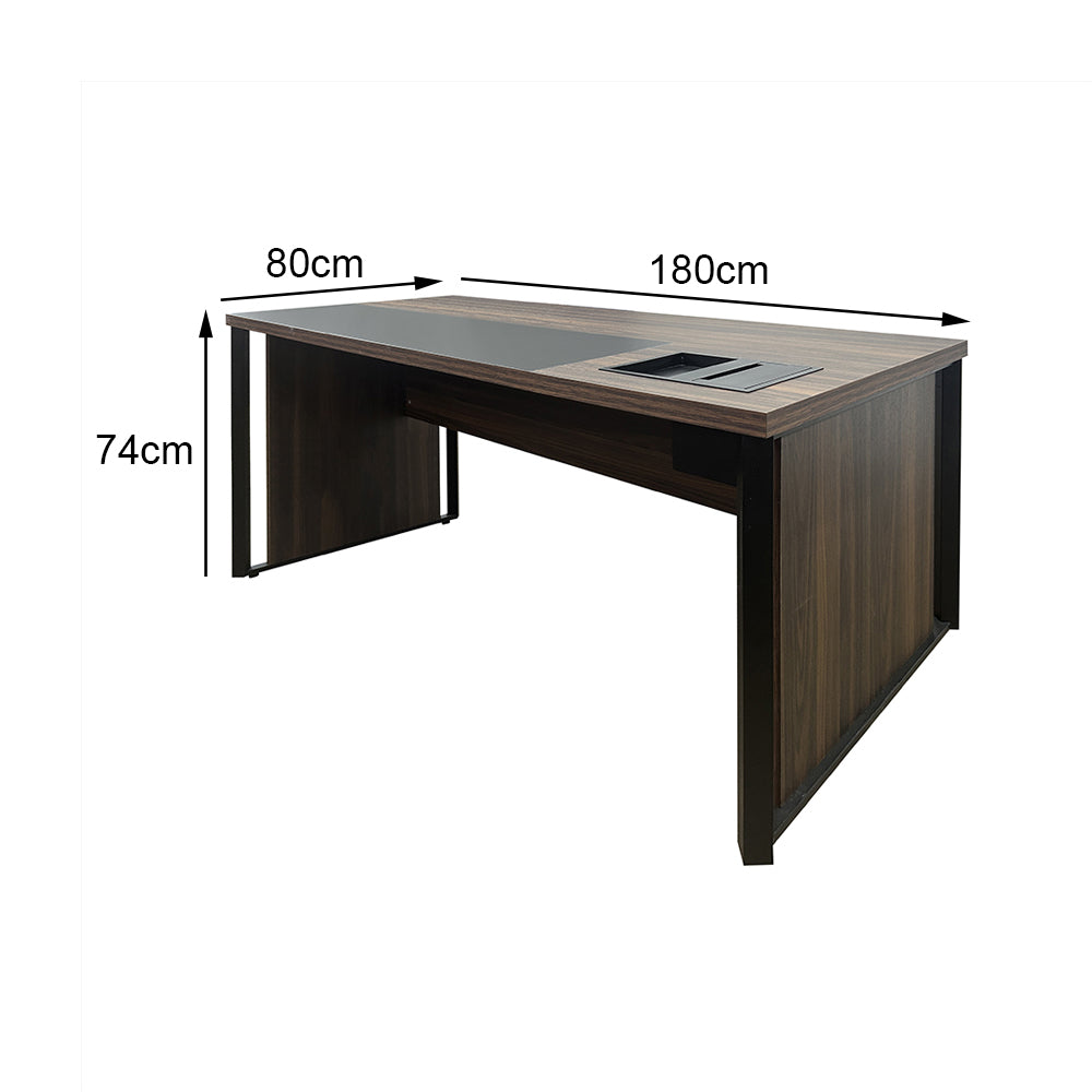 Mesa de Escritório 180cm Com 1 Caixa de Tomadas à Direita - Euro Malta - 74AX180LX80P
