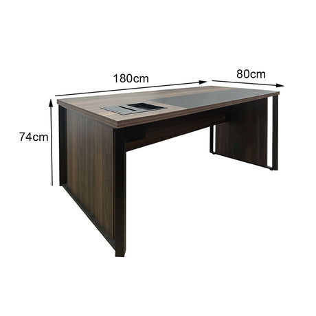 Mesa de Escritório 180cm Com 1 Caixa de Tomadas à Esquerda - Euro Malta - 74AX180LX80P