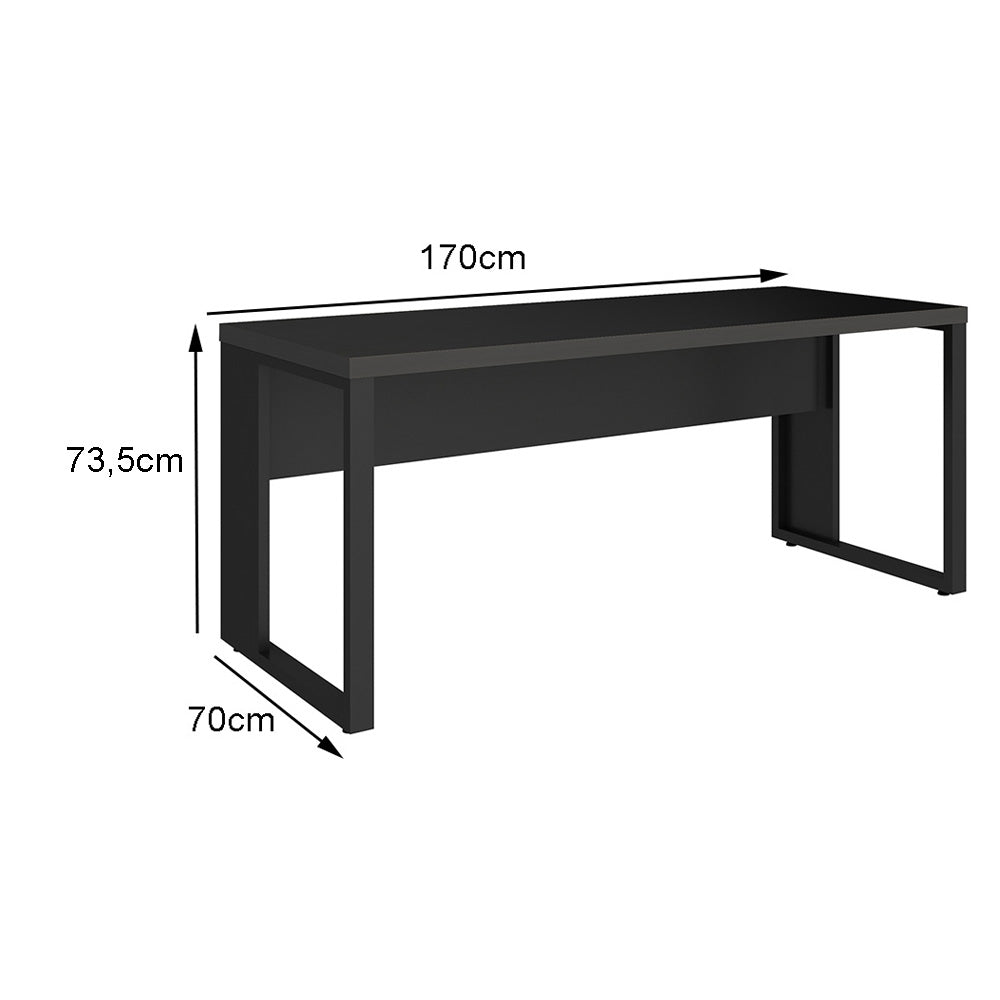 Mesa de Escritório 170cm com pé quadro - Euro Croácia - 73,5AX170LX70P