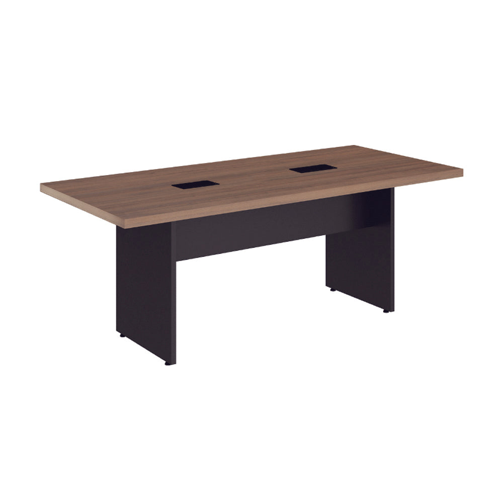 MESA DE ESCRITÓRIO REUNIÃO RETANGULAR 10 Lugares C/ 2 CAIXAS DE TOMADAS COM PÉ PAINEL - EURO CROÁCIA - 73AX270LX90P