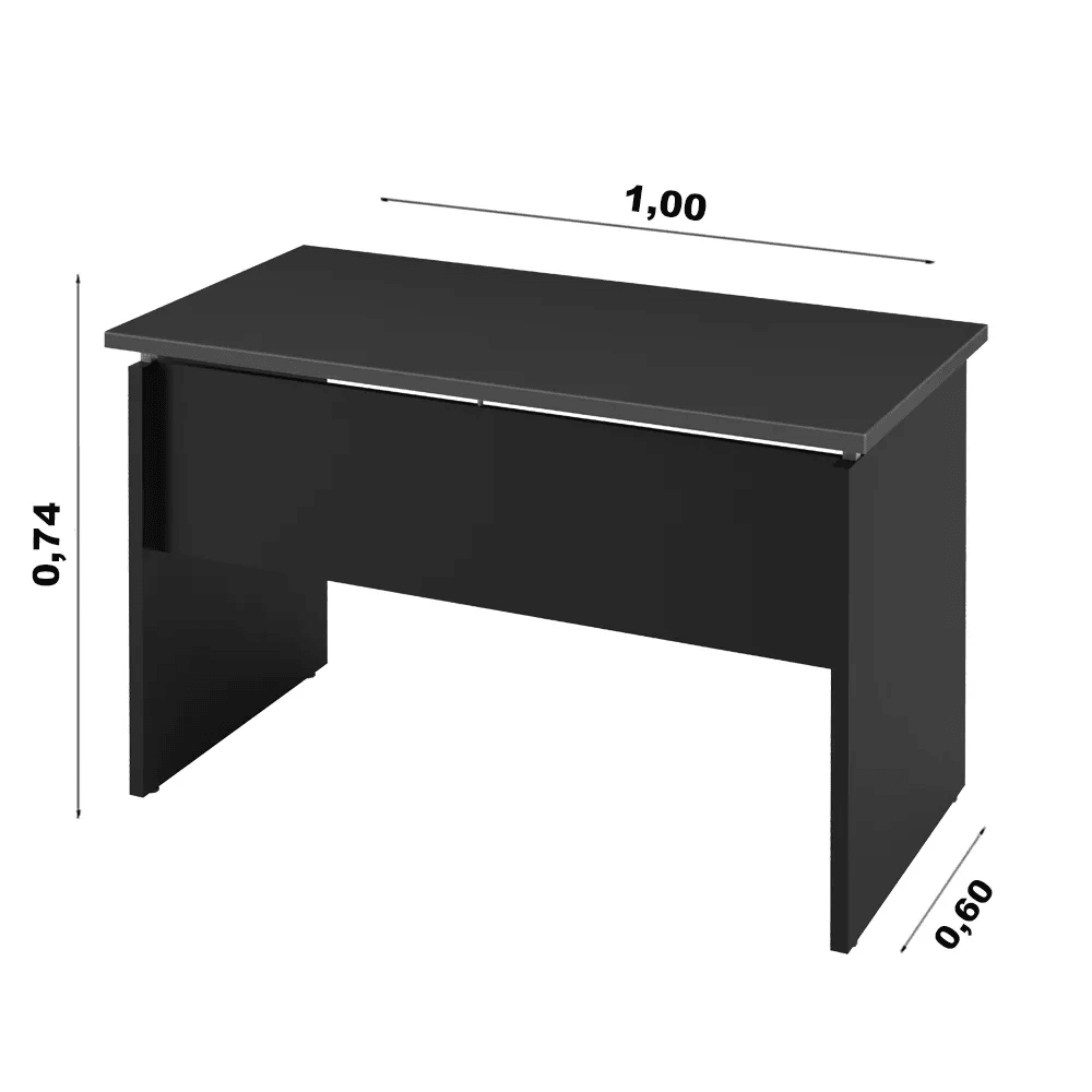 Mesa de Escritório 100cm pé painel - Avantti - 74AX100LX60P