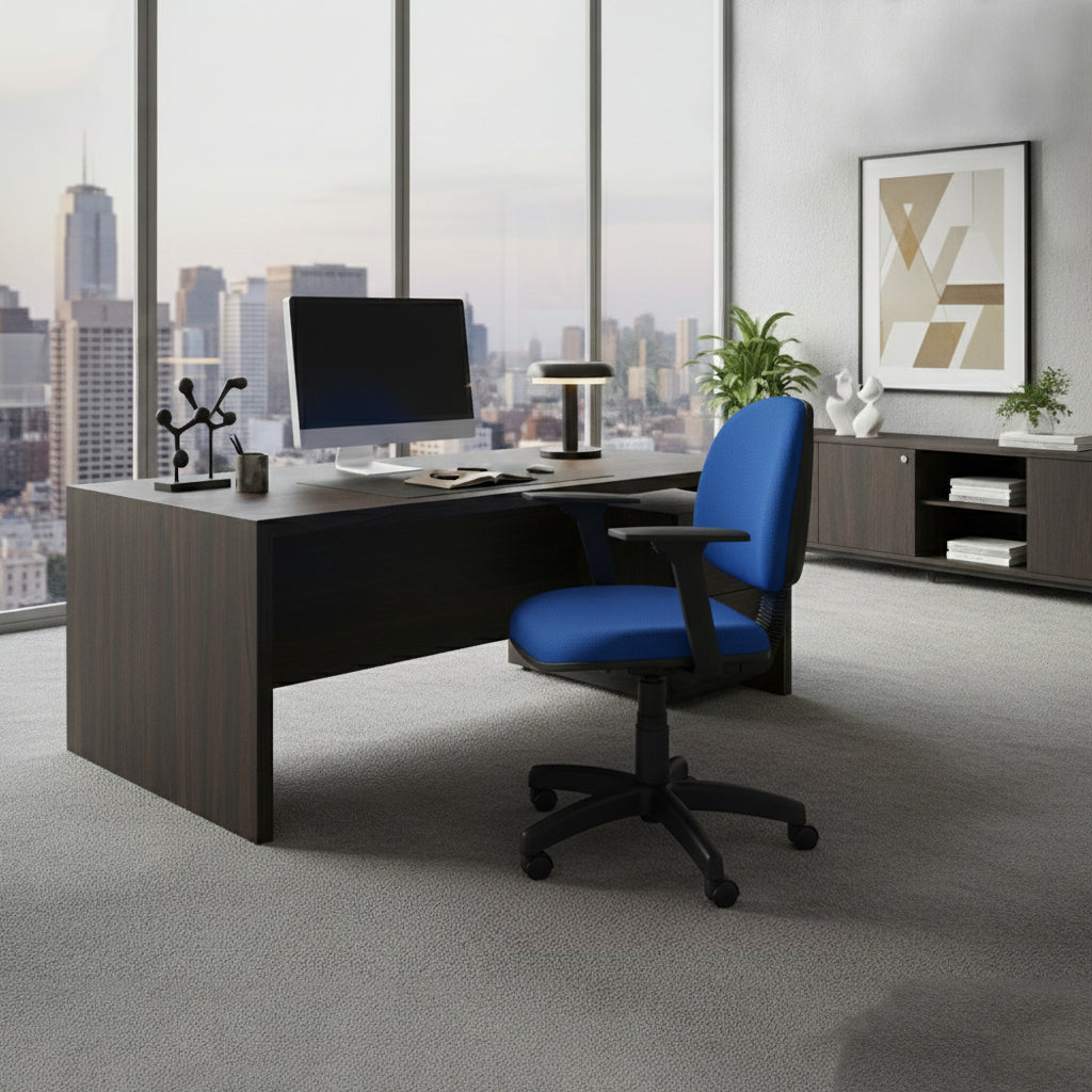 Cadeira de Escritório secretária giratória 758 em tecido space com braço - Turim