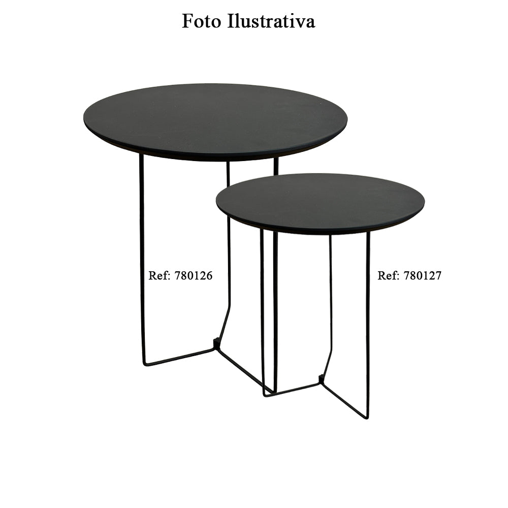 Mesa Lateral com Tampo MDF/BP e Base Metálica Metalizada 60Ax42L