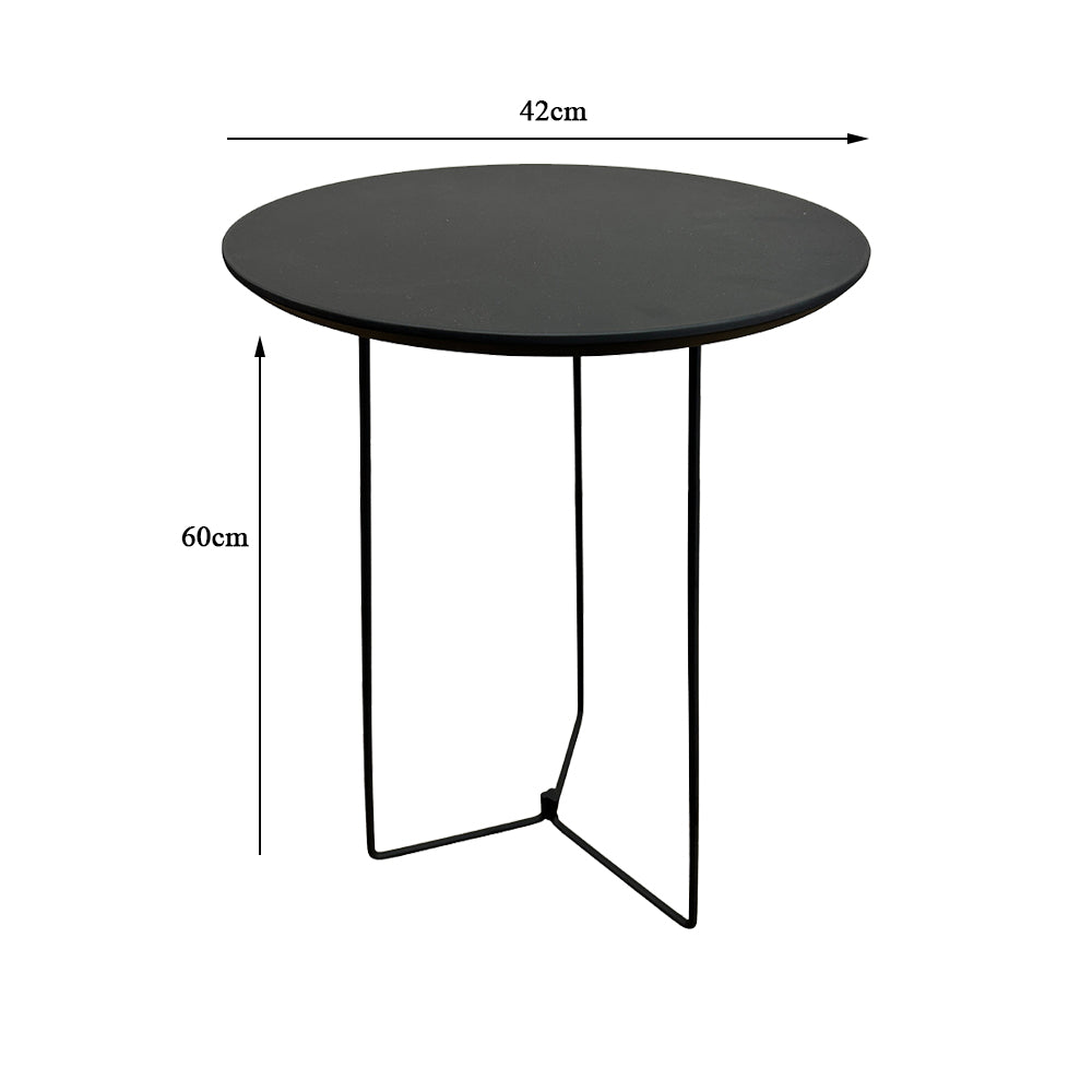 Mesa Lateral com Tampo MDF/BP e Base Metálica Metalizada 60Ax42L