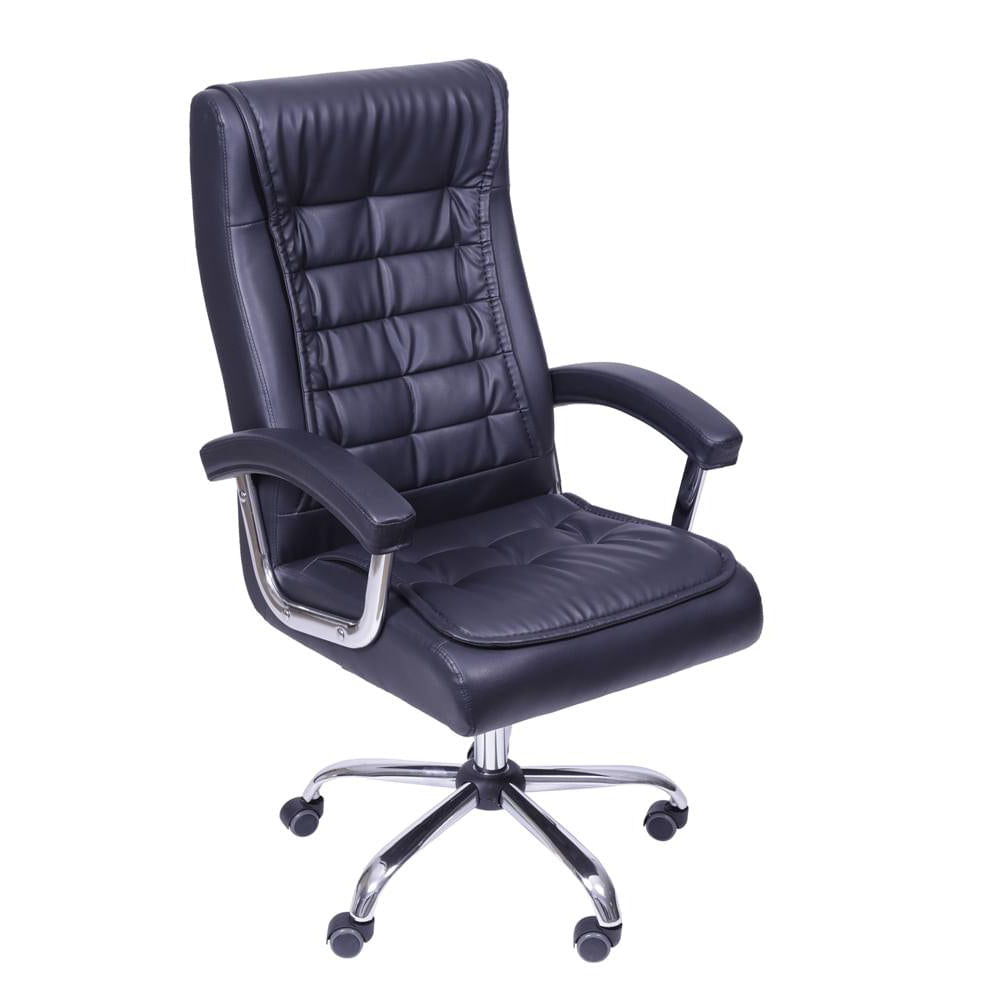 Cadeira de Escritório presidente em PU e base cromada - Siena