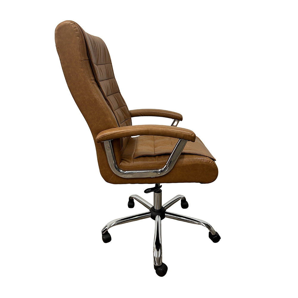 Cadeira de Escritório Presidente em PU e base cromada Oslo - OR Design