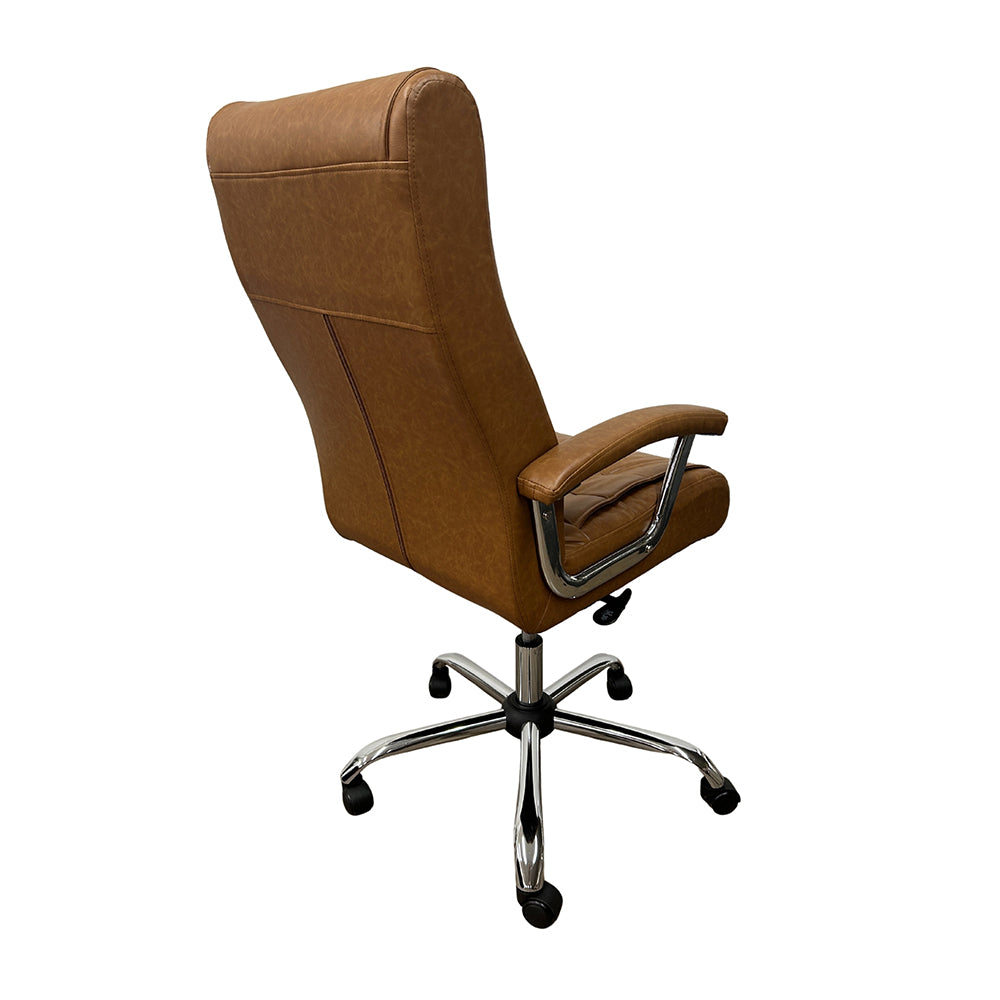 Cadeira de Escritório Presidente em PU e base cromada Oslo - OR Design