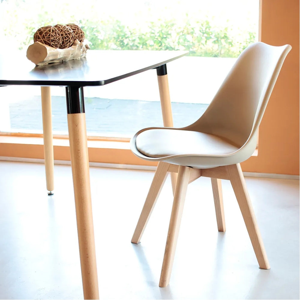 Cadeira de Escritório Secretária Fixa Joly Com base em Madeira - Or Design