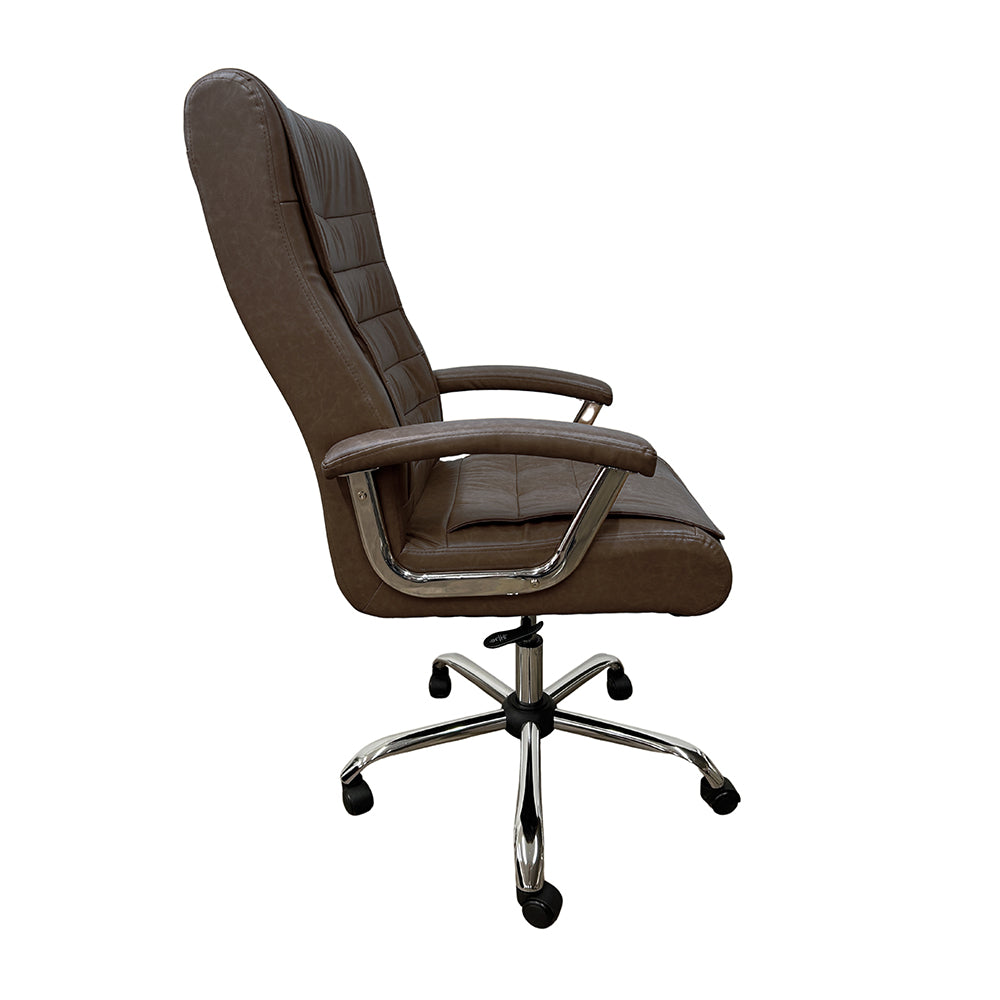 Cadeira de Escritório Presidente em PU e base cromada Oslo - OR Design