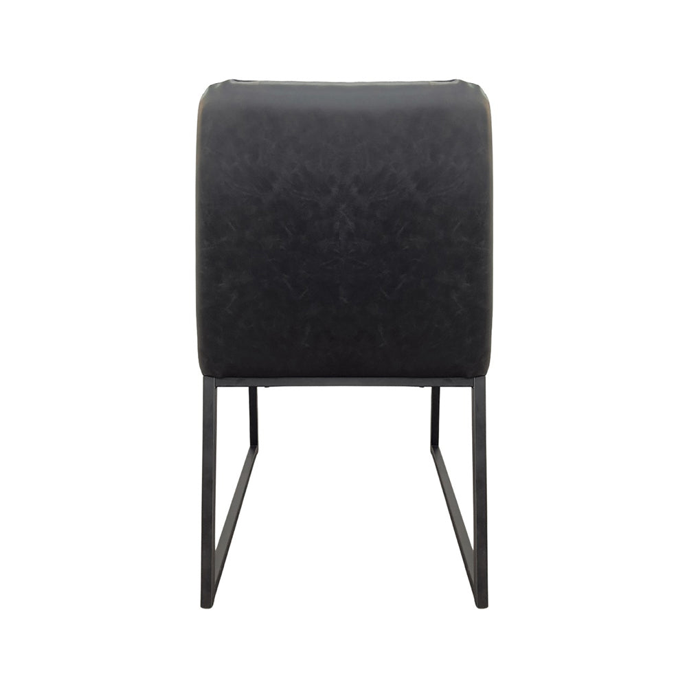 Cadeira de Escritório Yanka estofada em courvin liso e com pés em aço - Móveis DAF