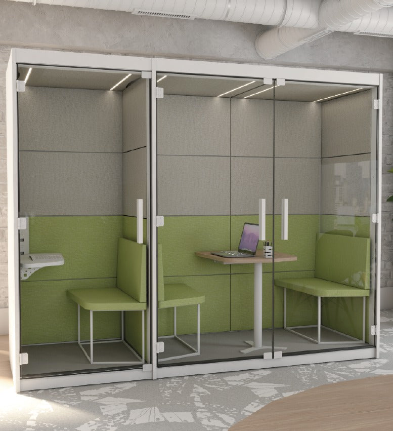 CABINE ACÚSTICA INICIAL 1 LUGAR C/ MESA REGULÁVEL COSTA C/ VIDRO 222A x 95L x 90P