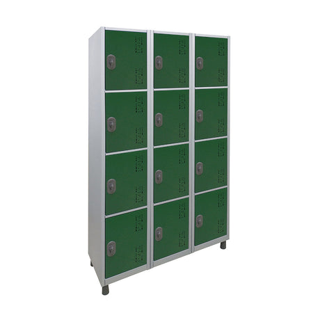Roupeiro de Aço com 12 vãos pequenos Cores 190CM X 96,6CM X 35CM - W3